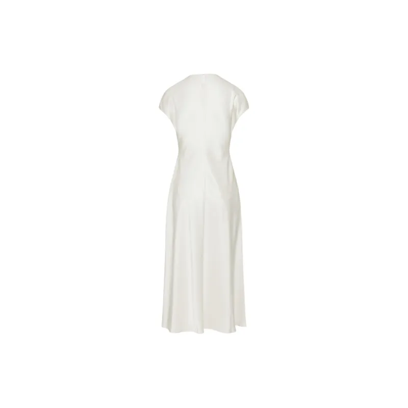 ARITZIA FW24 Wilfred Nicolette Satin Dress Short-Sleeved Dresses Women's Light Birch/Light Birch-1