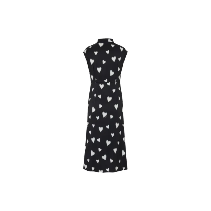 MOCO Sleeveless Dress Women's Black With Print-1