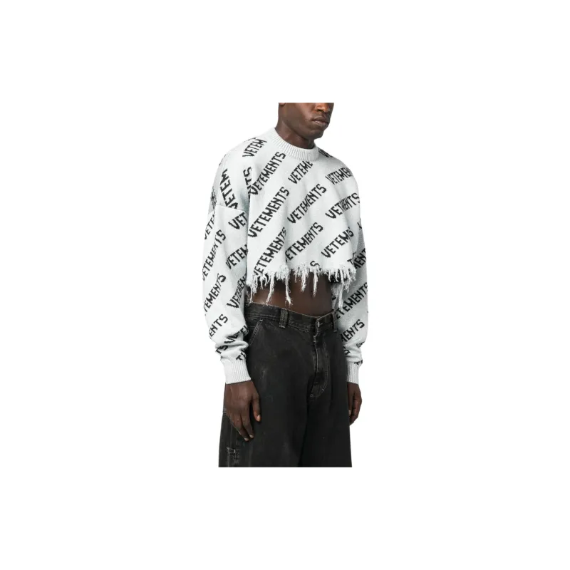 Vetements Lurex Monogram Cropped Sweater-4