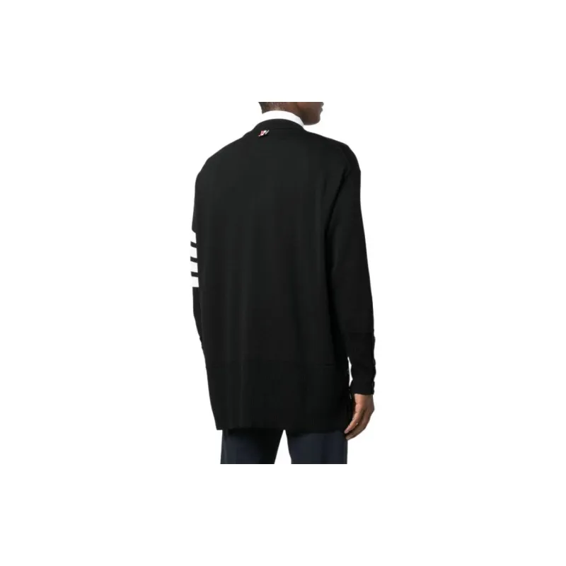 THOM BROWNE Fine knit 4 Bar Wool Jumper-4