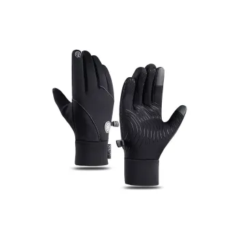 Yamaichi Maru Milk Silk Warm Velvet Gloves Unisex Black Gray