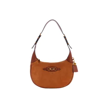 GUESS Suede Hobo Bag Handbag Shoulder Bag Women's Brown