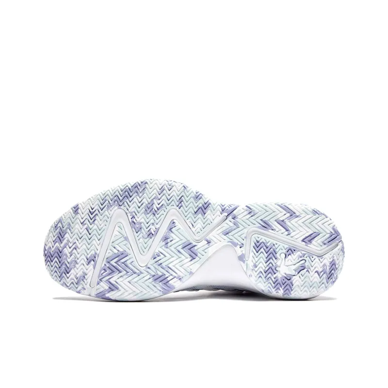 QIAODAN Broken Shadow 1.0 Basketball Shoes Men Low Top Jordan White Light Moon Purple-4