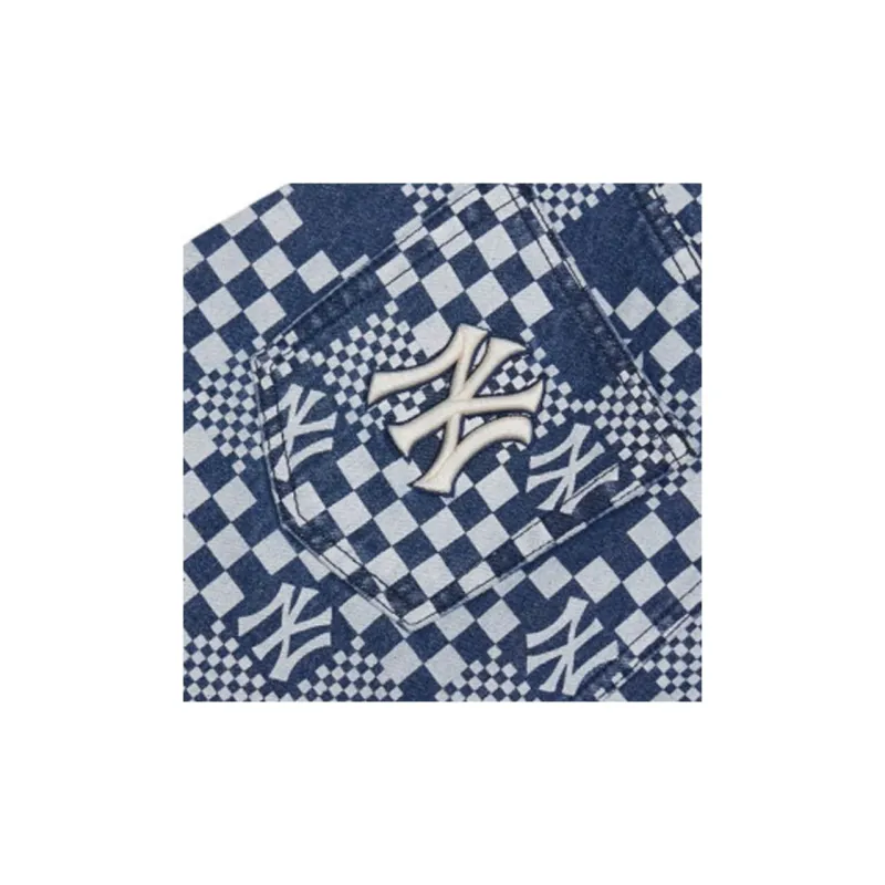 MLB New York Yankees Denim Short Skirts Women's Blue-3