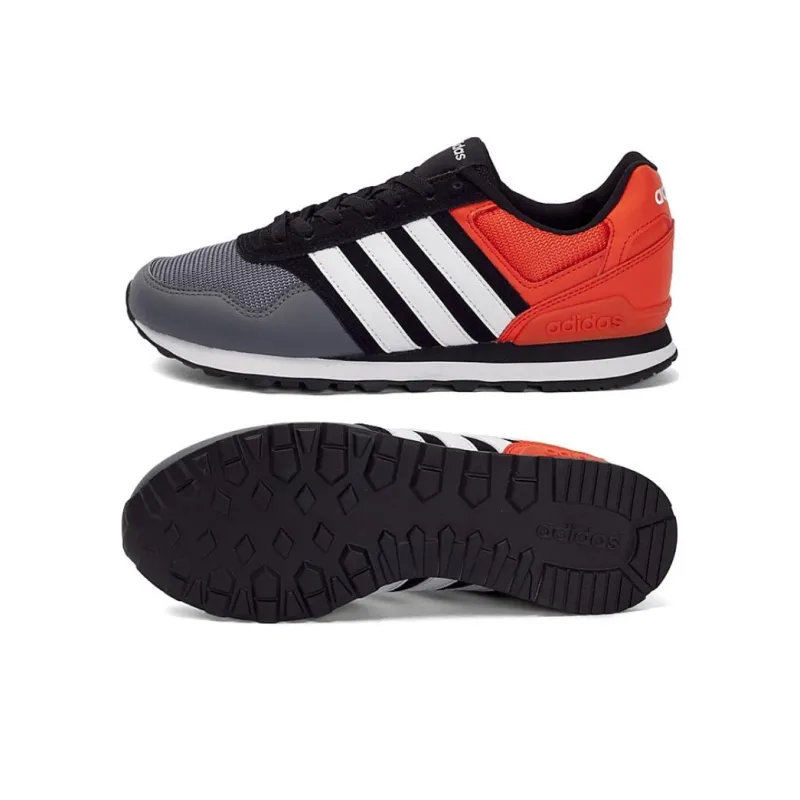 Adidas Neo 10K Anti-Slip Wear-Resistant Low-Top Casual Shoes Men's Black White-4
