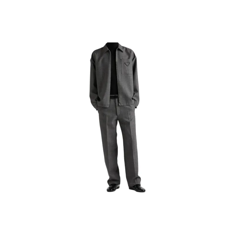 PRADA Houndstooth Wool Trousers-1