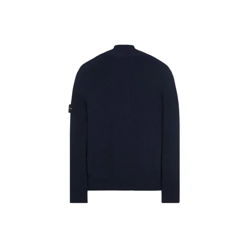 STONE ISLAND Compass badge Ribbed knit Cardigan-1
