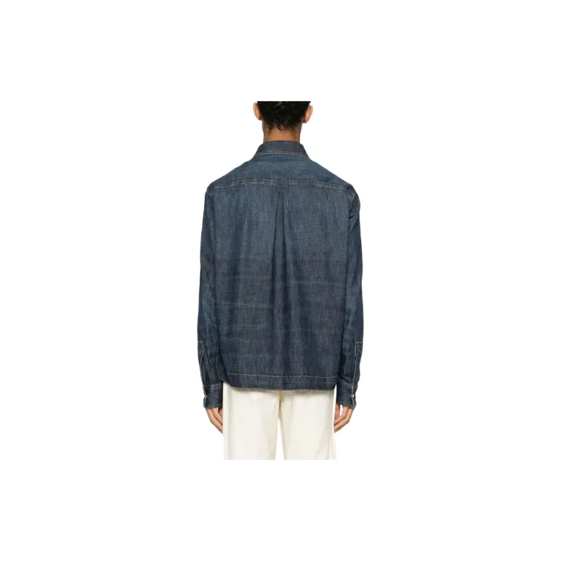 PALM ANGELS Monogram Detailed Denim Track Jacket-4