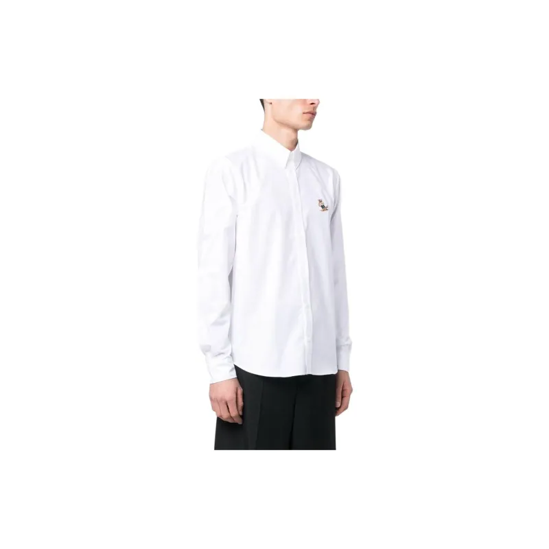 Maison Kitsune Dressed Fox Patch Relaxed Shirt-6
