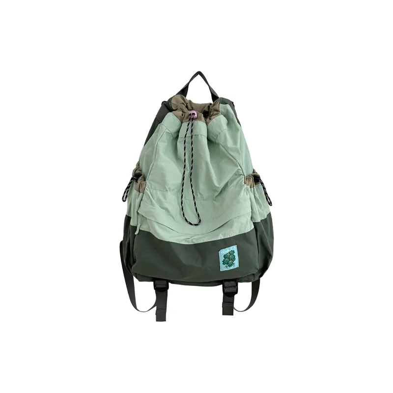 LEXI Nylon Backpack Tubas Unisex Ecru/Green-3