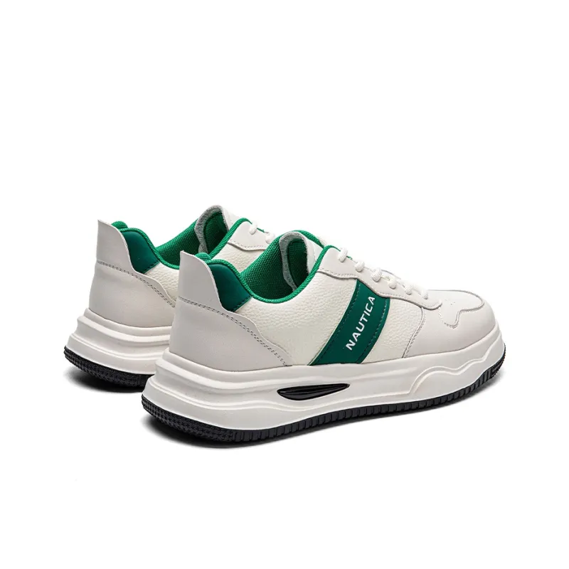 NAUTICA Anti Slip Wear Resistant Low Top Skateboard Shoes Men's White Green-3
