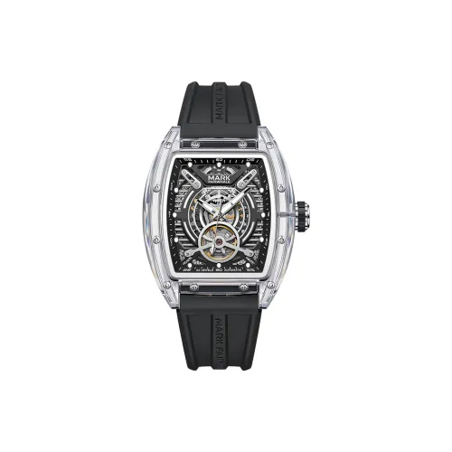 FAIRWHALE Mechanical Movement Rubber Strap Watch Unisex Black Dial