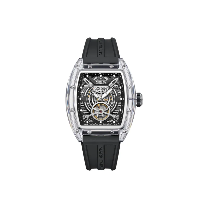 FAIRWHALE Mechanical Movement Rubber Strap Watch Unisex Black Dial-0