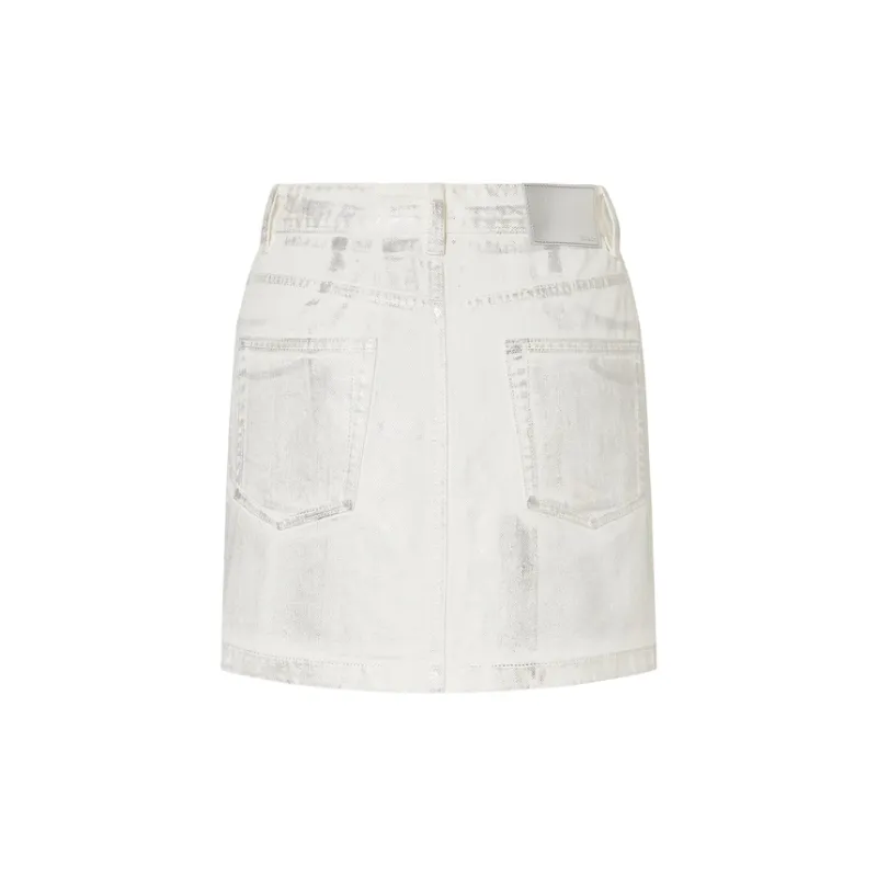 MOCO Denim Short Skirts Women's Denim White-1