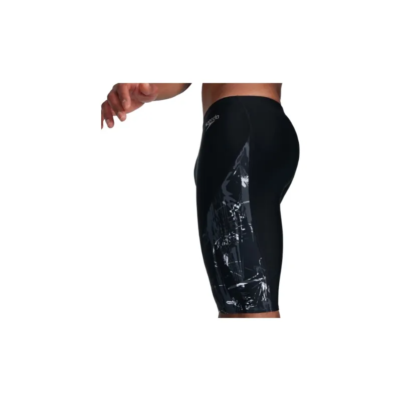 Speedo Men's Allover V-Cut Jammer Swimming Shorts Men Black/Green-5