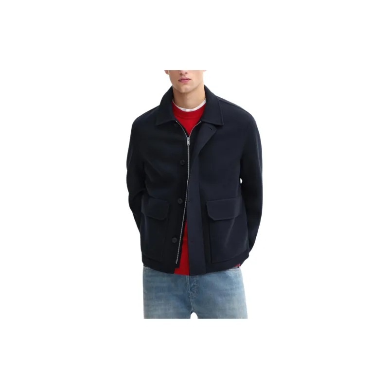 Massimo Dutti Coats Men's Navy Blue-3