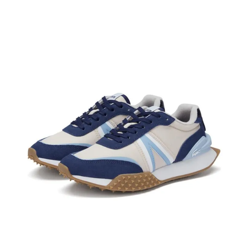 LACOSTE Low Top Casual Shoes Women's Ecru/Navy Blue-2