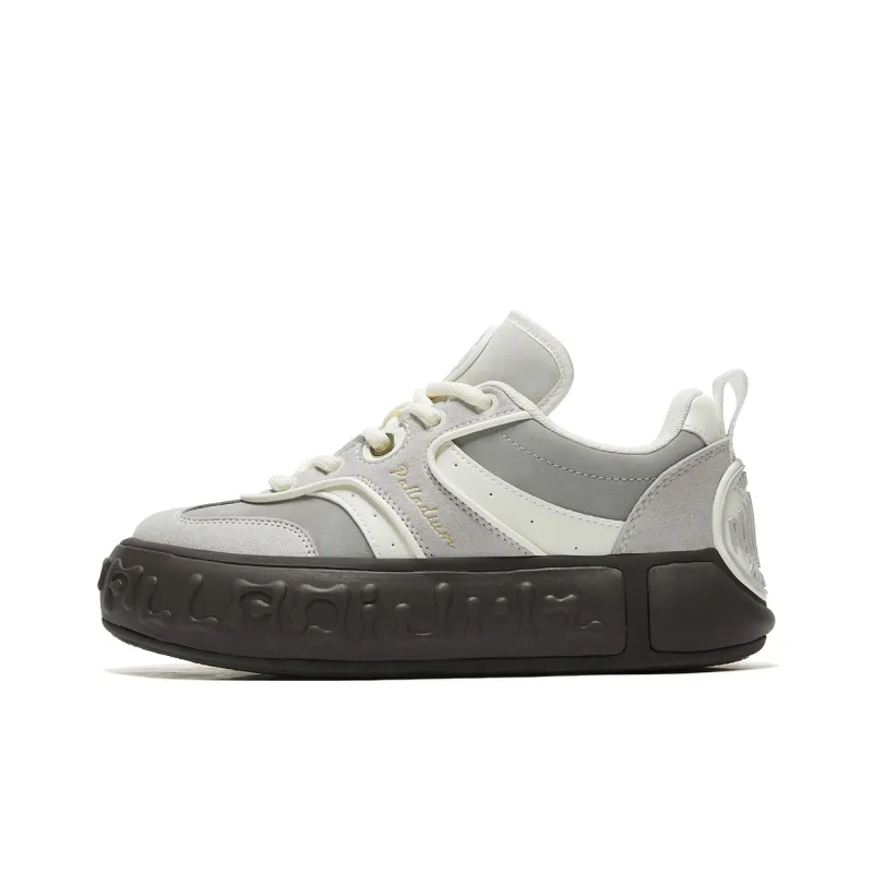Palladium German Army Trainers Musical Note Shoes Wear Resistant Slip Resistant Low Top Skateboard Shoes Unisex Gray-1