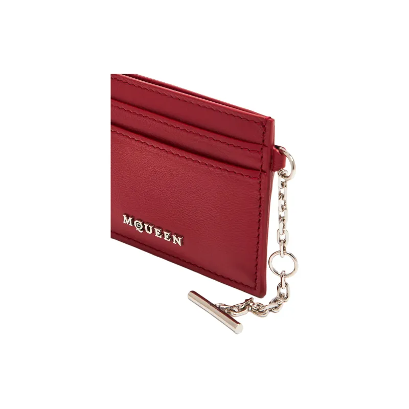 Alexander McQueen Calfskin Card Holder Women's Red-2