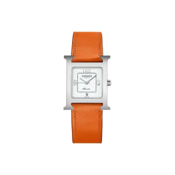HERMES Wrist Watch Automatic Mechanical Movement Cowhide Strap 30*26mm White Dial Unisex