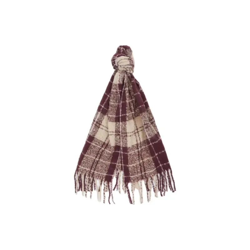 BARBOUR Elastane Knit Scarves Unisex Crimson Pearl Color-1