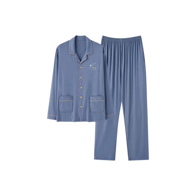 Mulong Family Pajama Set Men's Steel Blue-0