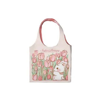 AOSONG Suede Tech Fabric Shoulder Bag Regular Women's A Sea Of Tulip Flowers