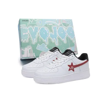CVOJOO Gift Box Set Stars Collection Low Top Skateboard Shoes Unisex White Burgundy