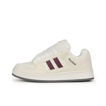 ABCYLM Slip Resistant Cushioning Impact Resistance Abrasion Resistant Low Top Skateboard Shoes Women's White Burgundy