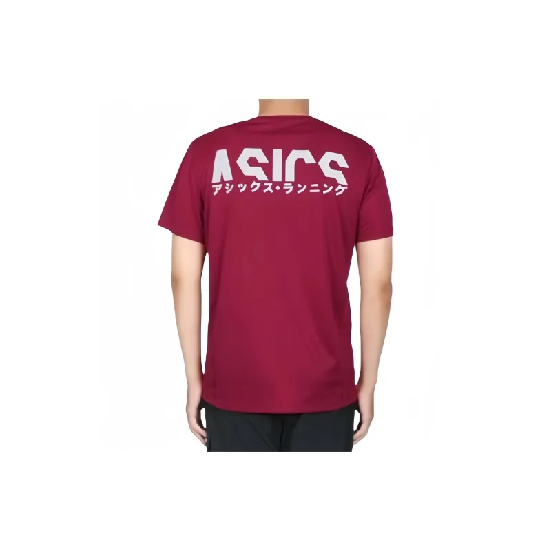 Asics T-Shirt Men's Burgundy Silver-5