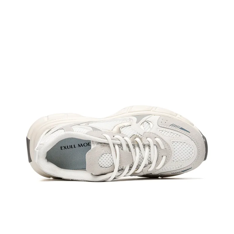 EXULL Q Lightweight Low-Top Chunky Sneakers Women's White-7