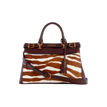 GUESS Faux Fur Tote Bag Shopping Bag Shoulder Bag Crossbody Bag Handbag Women's Brown