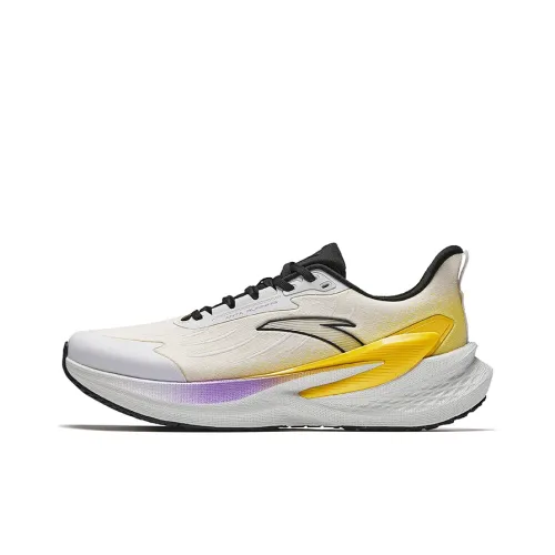 Anta Running Collection Anti Kayano Wear Resistant Low Top Casual Running Shoes Men's White Yellow Purple