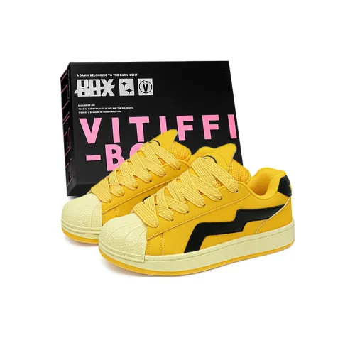 Vitiffi Skateboard Shoes Unisex Low-Top Yellow/Black