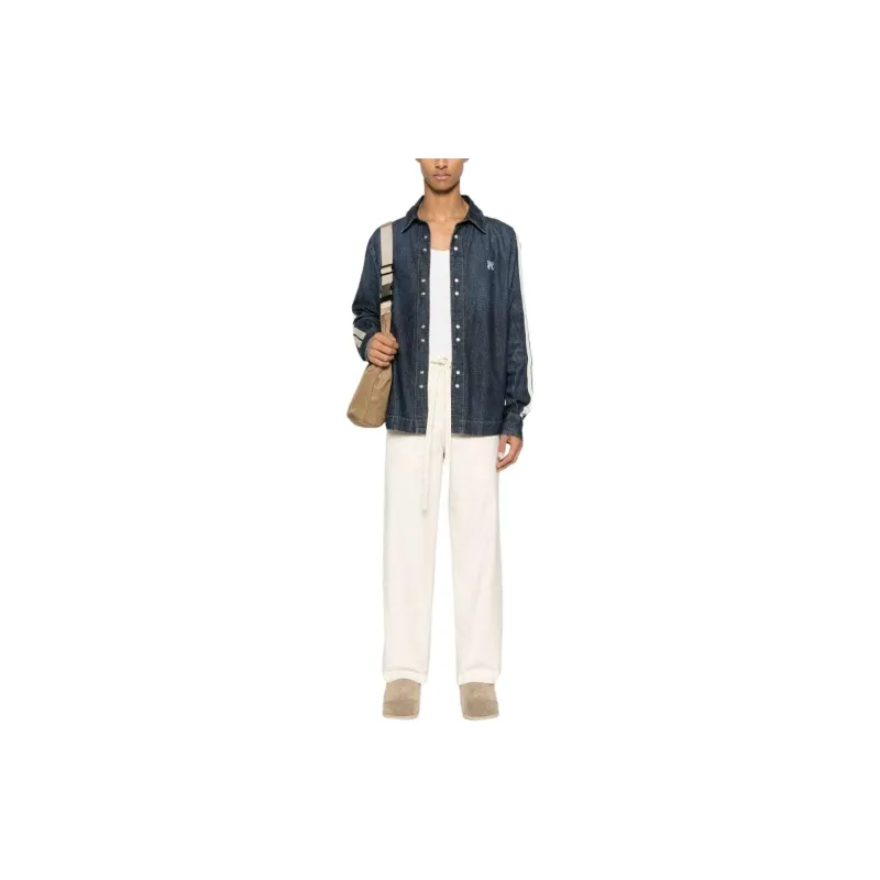 PALM ANGELS Monogram Detailed Denim Track Jacket-2