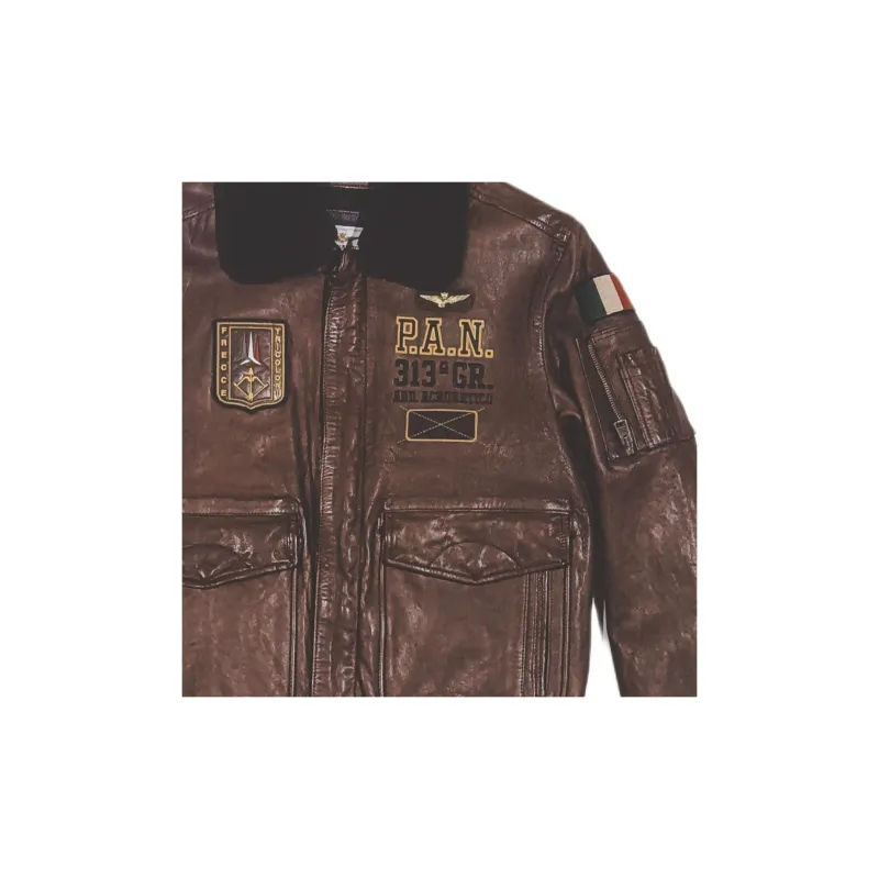 AERONAUTICA MILITARE Leather Jacket Men's Dark Brown-2