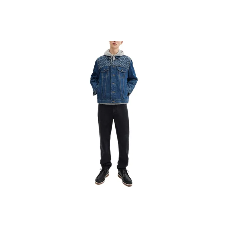 COACH Denim Jackets Men Blue-1