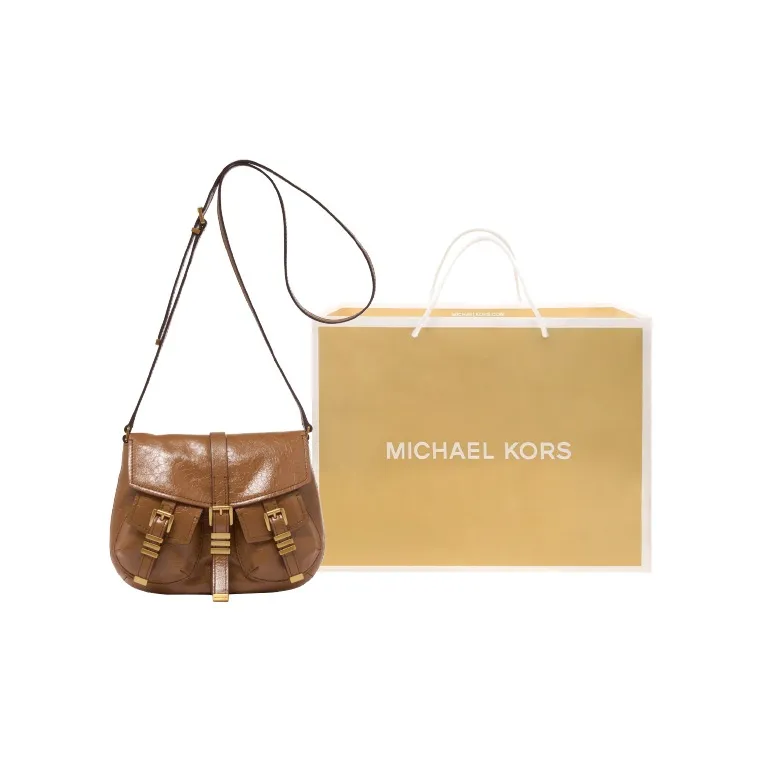 MICHAEL KORS Waxed Leather Crossbody Bag Small Size Women's-7