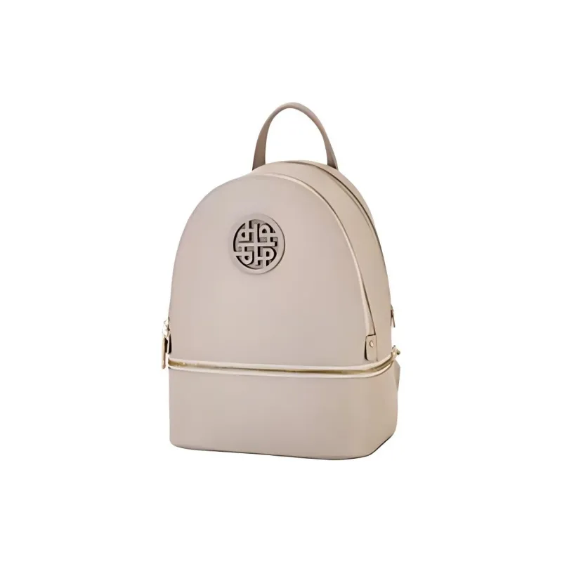 Hush Puppies Cow Leather Backpack Medium Size Unisex Black/Gray Apricot/Jasper-6