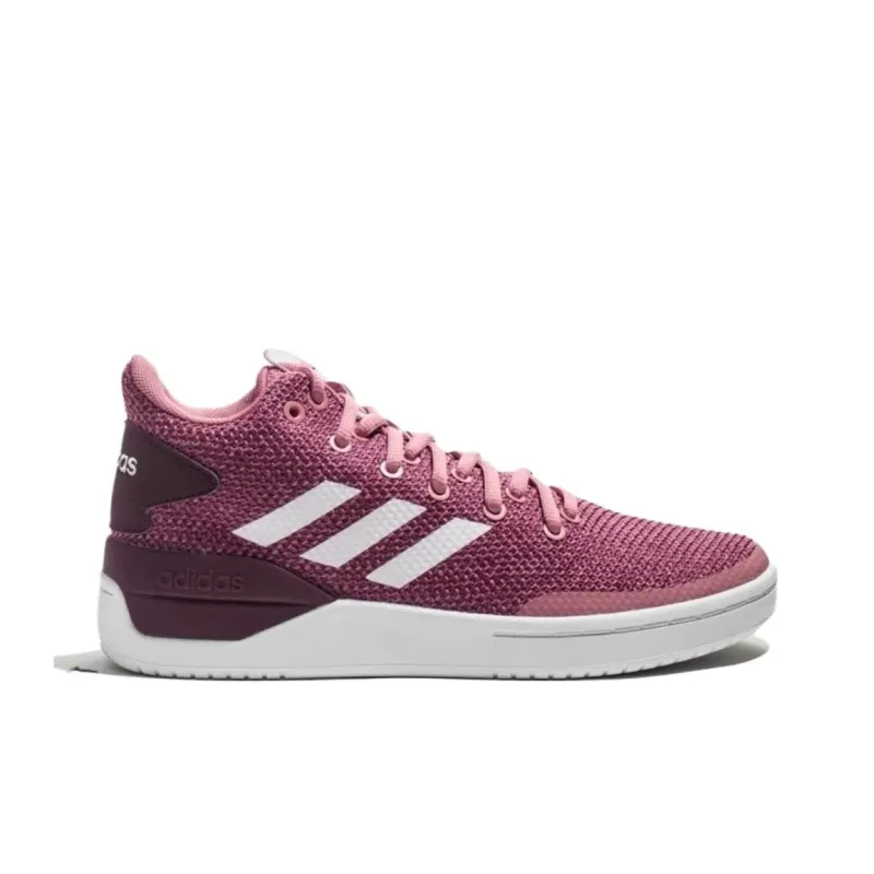 Adidas NEO Anti-Slip Wear-Resistant Mid-Top Skateboard Shoes Women's Red-1
