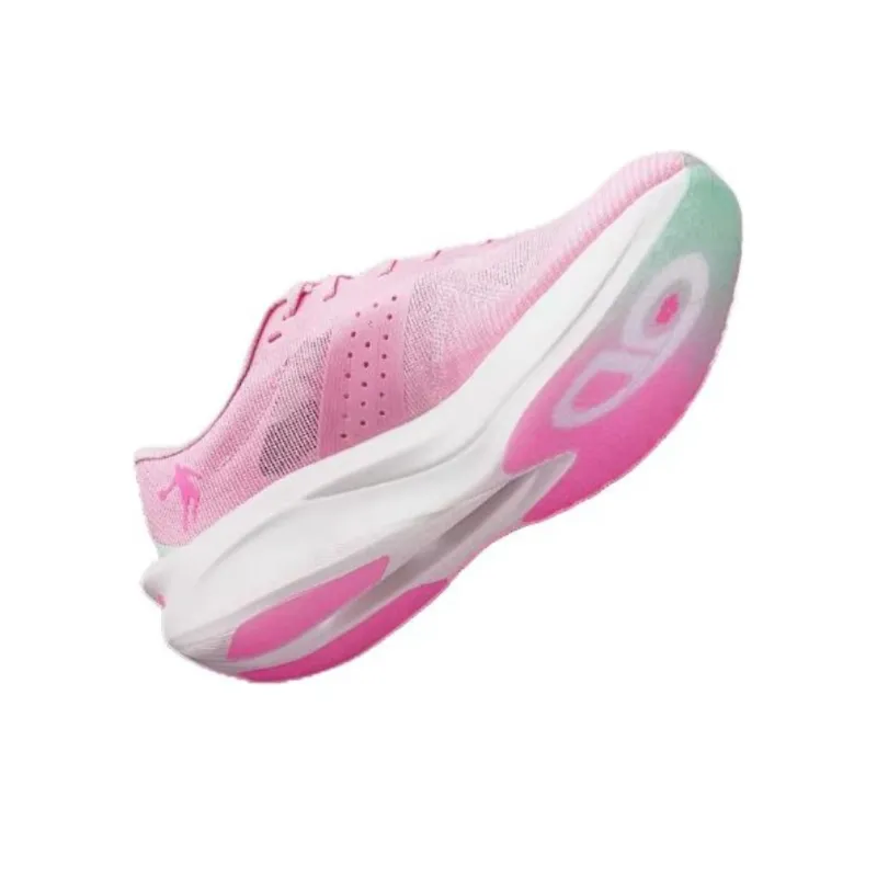 QIAODAN Flying Shadow PB4.0 Anti Slip Wear Resistant Low Top Marathon Running Shoes Women's Pink-2