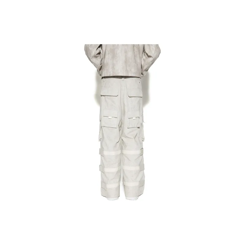 VANN VALRENCÉ Cargo Pants Unisex Light Gray-2