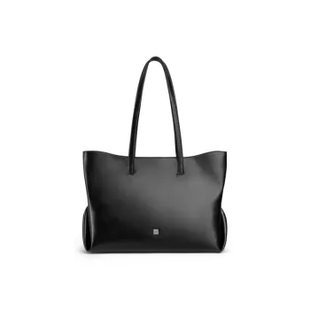 INJOYLIFE Cow Leather Tote Bag Shoulder Bag Regular Women's Black