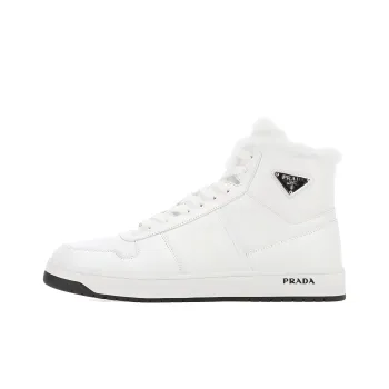 PRADA High Top Stylish Skateboarding Shoes Men's White