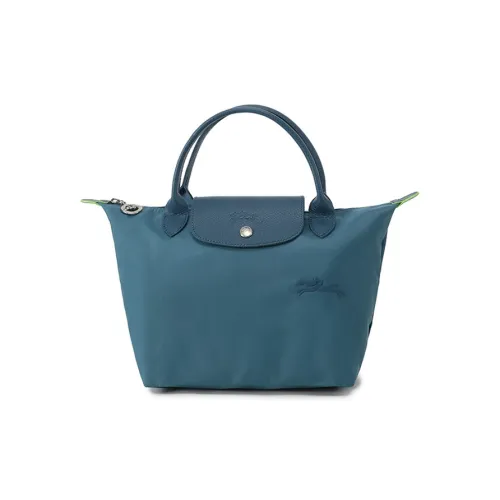 LONGCHAMP Le Pliage Green Recycled Canvas Handbag Dumpling Bag Tote Small Size Women's Peacock Blue