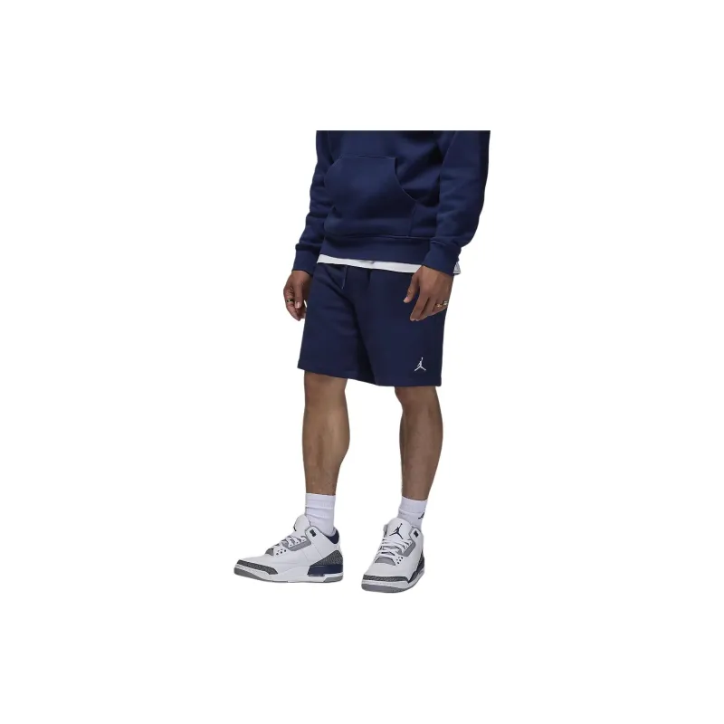 Jordan Brooklyn Fleece Casual Shorts Men's Midnight Marine Blue/White-3