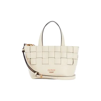 GUESS Artificial Leather Shoulder Bag Crossbody Bag Handbag Small Size Women's Gray White