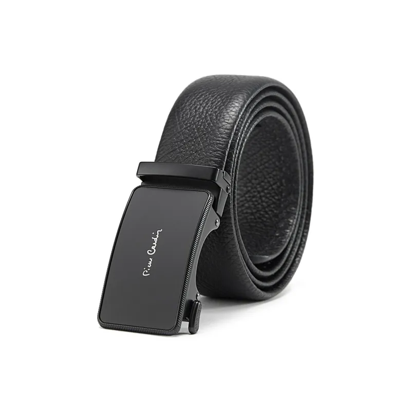 PIERRE CARDIN Cow Leather Leather Belts Men's Black 3.6cm-0