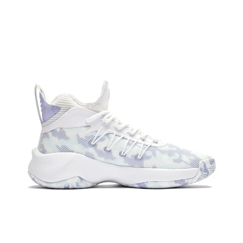 QIAODAN Broken Shadow 1.0 Basketball Shoes Men Low Top Jordan White Light Moon Purple-1
