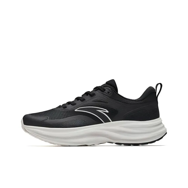Anta Light Cloud Wear Resistant Slip Resistant Cushioning Low Top Casual Running Shoes Women's Black-0